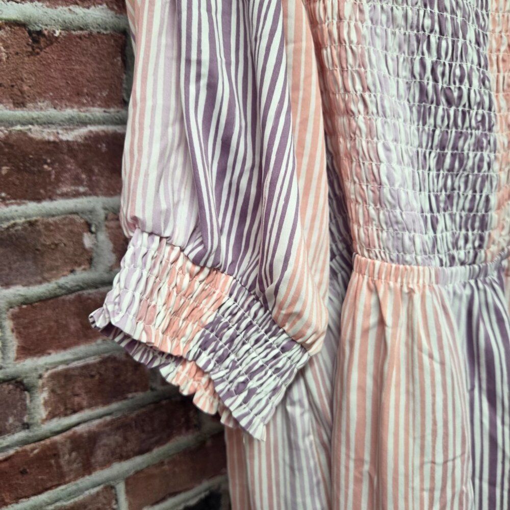Women's OPHELIA ROE Smocked Bodice Stripes Dress 3X - Picture 5 of 7